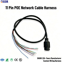 Câble LAN POE 11 conducteurs en PVC personnalisé OEM IP67 pour systèmes de caméras IP d'ordinateurs et d'appareils électroménagers