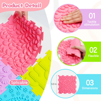 Tapis de jeu sensoriel coloré en silicone multifonctionnel à texture apaisante et tactile pour la thérapie de l'autisme