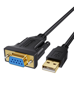 CableCreation - Cable Serial Industrial USB a RS232 Hembra DB9 con Chipset FTDI, Adaptador USB 2.0 a RS232, Compatible con Windows y Mac