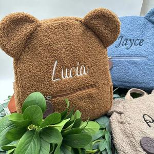 Lindo Oso de felpa <span class=keywords><strong>mochila</strong></span> bordada <span class=keywords><strong>nombre</strong></span> Otoño Invierno niños al aire libre bolsos de hombro personalizados bolsas de regalo para niños - Product Image 3