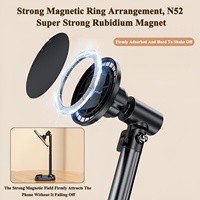 Alliage d'aluminium personnalisé 360 °   Support magnétique rotatif pour téléphone avec base anti-basculement, support magnétique de bureau réglable en hauteur pour téléphone