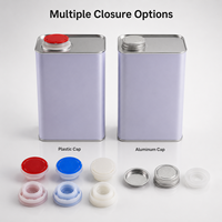 Boîte en fer blanc carrée personnalisée pour biscuits à l'huile d'olive 0,5 L, finition brillante, bouchon à vis, impression, qualité alimentaire, format sur mesure, recyclée