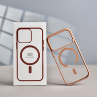 JOYPORODO B202 Coque de téléphone magnétique en acrylique colorée en gros pour iPhone 17 16 15 Pro Max, coque arrière transparente