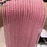 Perles de cristal en quartz rose naturel facetté de 2 mm, 3 mm, 4 mm en vrac pour la fabrication de bijoux - Vente en gros