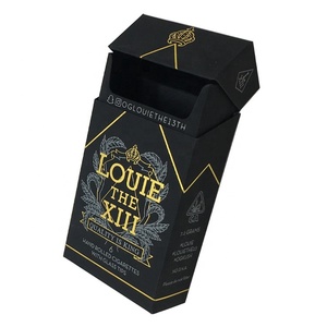 Luxury Custom Elite Quality Black Kraft Cardboard Delicate Gold Foil Print Flip Gift Cigarette Packaging Box