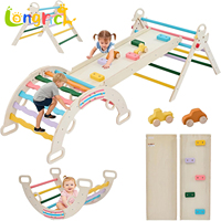 Structure de jeu pour enfants Jungle Gym, ensemble Montessori Pikler Triangle avec mur d'escalade, filet et rampe pour utilisation intérieure et extérieure