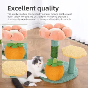 Rascador de árbol para gatos, suministro de fábrica personalizado, certificado Fsc de árbol para gatos, planta de cuerda de sisal Natural, rascador de árbol para gatos