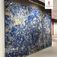 Losa de Porcelana de 1200x2700mm, 6mm de Grosor, Pulida, Color Azul Zafiro Nari, Losas de Piedra Sinterizada para Revestimiento de Paredes