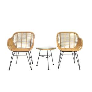 La venta directa de fábrica es barata mimbre café ratán Muebles de Jardín patio 3 piezas silla al aire libre Mesa <span class=keywords><strong>Bistro</strong></span> conjunto - Product Image 1