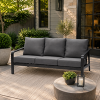 Ensemble de meubles de salon de jardin confortable pour toutes les saisons, 4 pièces, en aluminium, avec table de foyer
