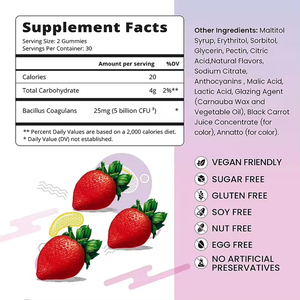 Suplementos de Marca Privada OEM, Gomitas Probióticas con Ingredientes Naturales para la Salud Vaginal de Niños y Adultos - Product Image 2