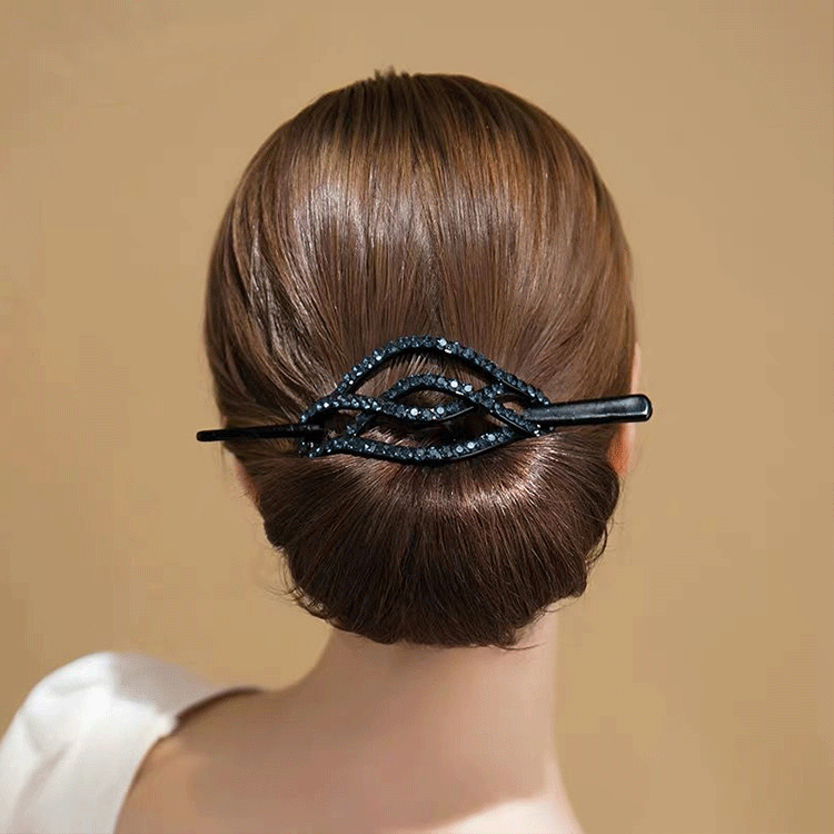 Pique cheveux - bois - métal - spirale chignon