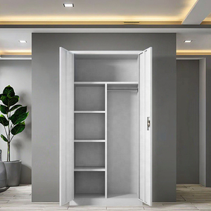 Luxury Steel Wardrobe Storage Organizer Wardrobe Bedroom Wardrobe Design with <b>Lock</b> 2 Door Filing <b>Cabinet</b> - Product Image 5
