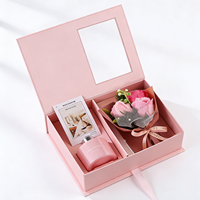 Caja de Regalo de Lujo para Cosméticos, Set de Cuidado de la Piel, Perfume, Esponja Magnética, Fragancia, Caja de Cartón con Ventana de PVC y Laminado Mate, para Bodas y Cumpleaños