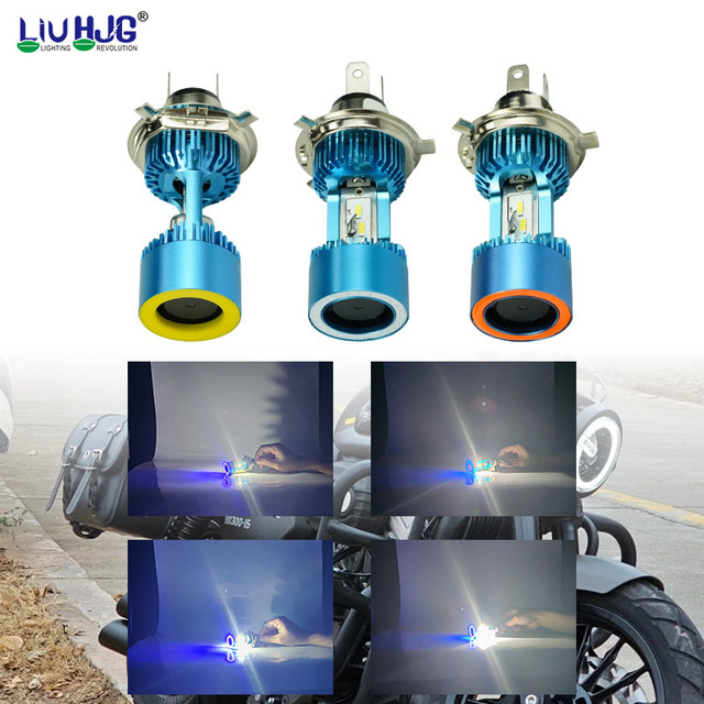 LiuHJG Led Motorcycle Headlight Bulb 12v Fog Light 2450lm Hi/lo Beam Running 6000k White Light Scooter Accessories