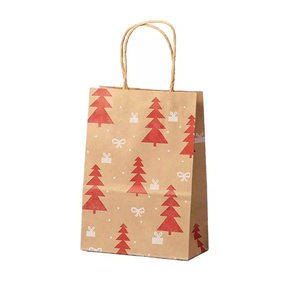 Expédition rapide Bon prix Sac en papier couché imprimé de Noël marron personnalisé pour infusion au détail et utilisation de préservatif - Product Image 2