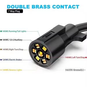 Cable Eléctrico Estándar Americano de 8 Pies y 7 Pines con Caja de Conexiones para Accesorios de Remolque - Product Image 3