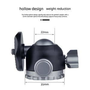 Adaptateur universel 360° pour trépied, en alliage d'aluminium, pour appareil photo reflex numérique, téléphone portable, accessoire micro-simple, forme sphérique, fixation rapide Arca, 2-5 kg - Product Image 4