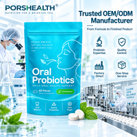 Probiotiques buccaux pour les gencives, les dents, la mauvaise haleine, la santé digestive, comprimés à dissolution lente, 11 milliards de UFC, végétaliens, halal, marque privée