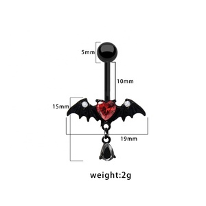 Piercing de acero inoxidable flotante negro <span class=keywords><strong>Gaby</strong></span>, joyería para el vientre, anillos para el ombligo personalizados, joyería para el cuerpo de alta calidad - Product Image 2