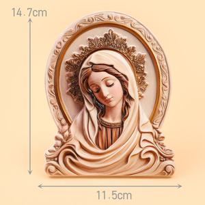 Nieuw Aangekomen Hoge Kwaliteit Maagdelijke Mary Engel Schilderij Icoon Hars Handwerk Desktop Ornament Met Beugel - Product Image 2