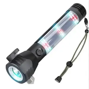 Đa chức năng multitools an toàn búa cầm tay năng lượng mặt trời Powered Torch ánh sáng có thể sạc lại đèn pin