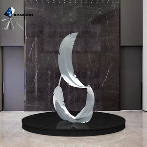 Escultura de metal blanco minimalista moderna, Arte abstracto al aire libre, reflejo de agua para Plaza Hotel Garden, artesanías de resina de alta calidad - Product Image 2