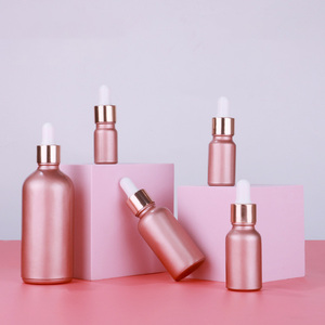 Commercio all'ingrosso rotondo oro rosa bottiglia contagocce di vetro per la cura dei capelli Oils-5ml essenziale 15ml 30ml 50ml 100ml dimensioni tappo a vite di tenuta - Product Image 1