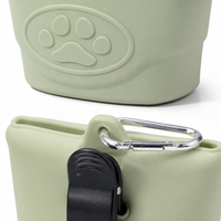 Sac à nourriture pour chien en silicone, étanche, sans BPA, portable, pour l'entraînement, sac de taille pour animaux de compagnie pour l'extérieur