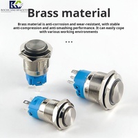 Interrupteur à bouton-poussoir métallique à réinitialisation automatique 5A, 12V 24V avec indicateur LED bleu, montage sur rail DIN pour équipement de défense UAV