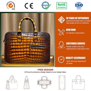 Nuevo maletín de cuero de cocodrilo genuino del Nilo para hombre, bolso de negocios hecho a mano, cierre de cremallera impermeable, maletín de cuero exótico de lujo - Product Image 3