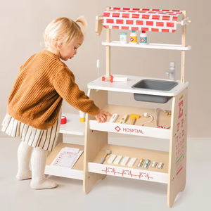 Ensemble de jouets de <span class=keywords><strong>médecin</strong></span> en bois pour enfants, simulation de clinique médicale, jeu de rôle, éducatif pour les enfants - Product Image 4