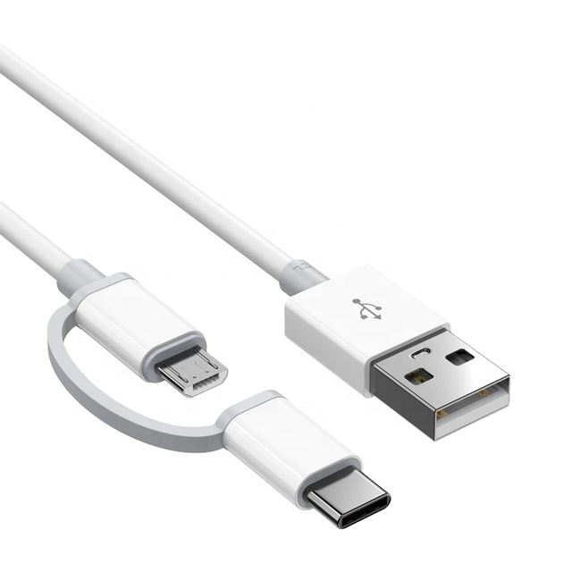 Factory Wholesale 3A Fast Charging Data Transfer Cable MICRO to TYPE-C Interface 2-in-1 Data Cable