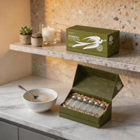 Boîte cadeau en papier rigide écologique de luxe personnalisée avec doublure en éponge pour l'emballage de compléments alimentaires en bouteille, tels que les nids d'oiseaux