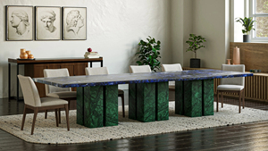 Kumusi Rosso levanto màu đỏ/đen/màu xanh lá cây đá cẩm thạch bàn ăn đồ nội thất bằng đá cẩm thạch hiện đại bàn ăn - Product Image 6