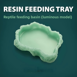 Bassin alimentaire et d'eau durable, lumineux et étanche en forme de roche pour reptiles, lézards, tortues, grenouilles cornées et terrariums - Product Image 4