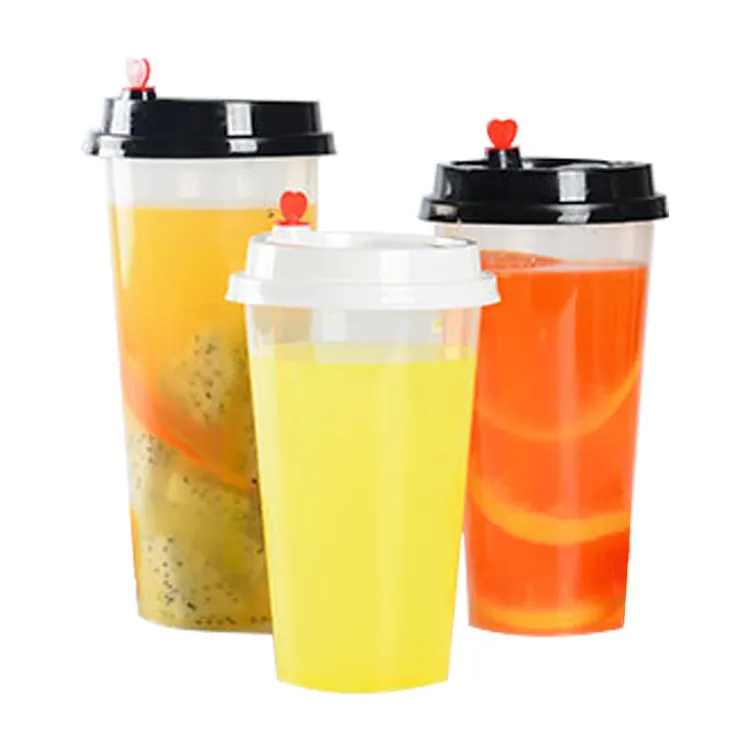 china 14oz 16oz 20oz 24oz customized logo disposable plastic injection clear PP cup for milk tea