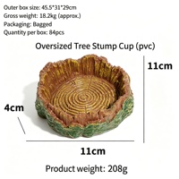 REPT028 Bol pour arbre abattu, petit et grand, populaire, pour l'alimentation et l'eau des reptiles, décoration de terrarium pour tortue, lézard, gecko
