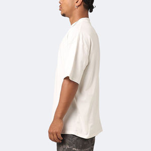 "Camisetas para hombre, ropa de calle lisa, camiseta de 300Gsm desgastada de gran tamaño, Camiseta 100% de algodón con estampado de peso pesado en blanco para hombres" - Product Image 2