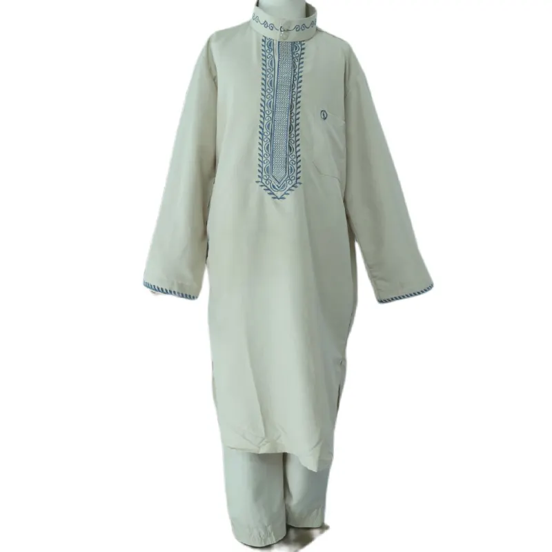 2022ใหม่มุสลิมเสื้อผ้าคลาสสิก Daffah ออกแบบ Thobe ขายส่งเด็กอิสลาม