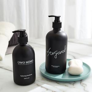 Bouteille à pompe pour savon moussant noir mat givré de 8oz 16oz 32oz Bouteille à pompe pour distributeur de savon en verre - Product Image 3