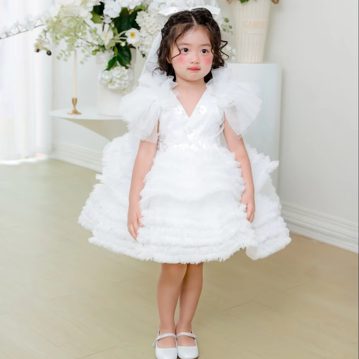 Kids Angel Dress for White Elegant Trendy Designs