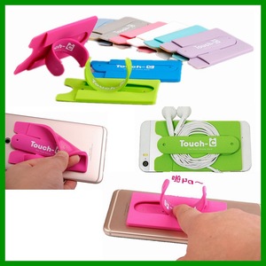Support de téléphone multifonctionnel et porte-cartes adhésif en silicone, nouveau modèle très vendu, avec design facile à transporter, idéal pour les cartes de visite - Product Image 1