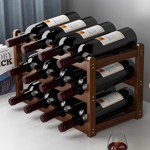 Estante sencillo para vinos, mueble para vinos para el hogar, estante de almacenamiento, bambú, estante de exhibición de vinos para sala de estar, estante para vinos de bar - Product Image 1