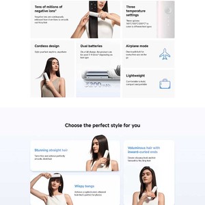 Xiaomi Cordless Hair Straightener Brush White <b>Heating</b> Brush For Sleek Styles - Product Image 4