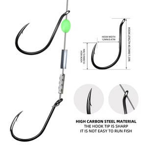Ensemble de pêche <span class=keywords><strong>au</strong></span> poisson-chat 7*7 Assist Hook en acier haute teneur en carbone, très durable pour la pêche en rivière - Product Image 2