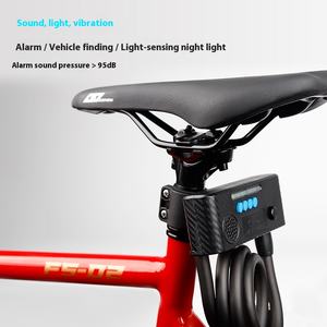 Télécommande mobile à combinaison <span class=keywords><strong>antivol</strong></span> avec alarme <span class=keywords><strong>sonore</strong></span> et lumineuse Câble en acier Serrure intelligente pour VTT - Product Image 4