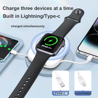 Chargeur sans fil Portable d'usine Chargeur de montre magnétique compact 5000mAh Smart Power Bank Porte-clés Chargeur à double câble