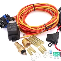 Kit de Thermostat de refroidissement électrique, pour voiture, avec capteur de température, KIT de relais 40 50 60 amp, 175-185/185-200 degrés