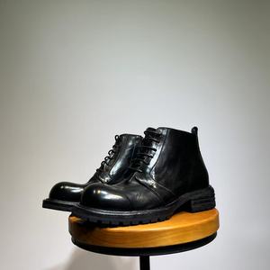 Men's Washed Leather Ankle <b>Boots</b> Handmade Distressed <b>Boots</b> Chunky Lace-up <b>Work</b> <b>Boots</b> Non-slip Outsole Retro Streetwear Shoes - Product Image 3